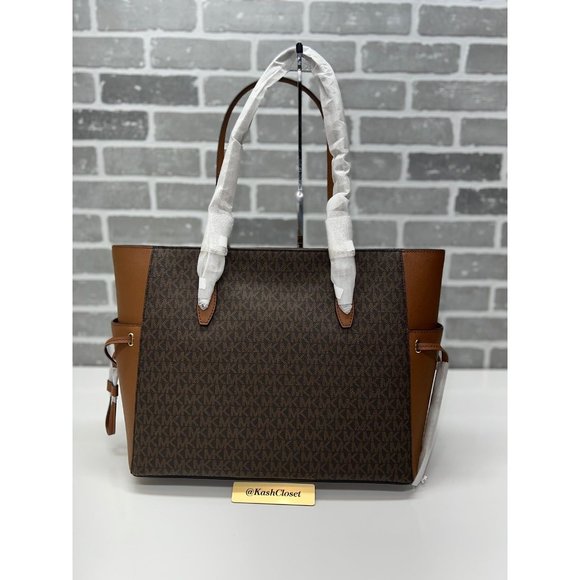 MK Gilly Large Color-Block Tote Bag -Luggage Multi - Picture 5 of 8